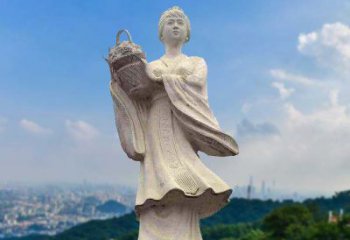 湖北虞姬景观石雕像-景区园林古代美女雕塑