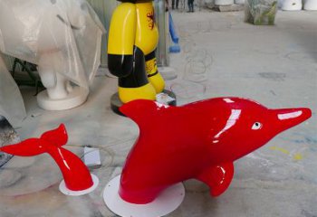 湖北园林广场创意海豚入水出水雕塑摆件