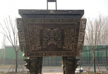 湖北园林广场大型铜方鼎铸铜司母戊鼎景观雕塑