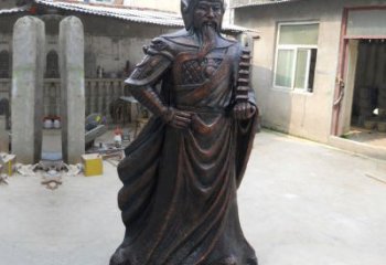 湖北战神托塔天王李靖铸铜雕塑