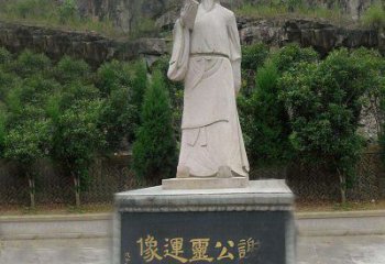 湖北中国历史名人南北朝时期著名诗人谢公灵运大理石石雕像
