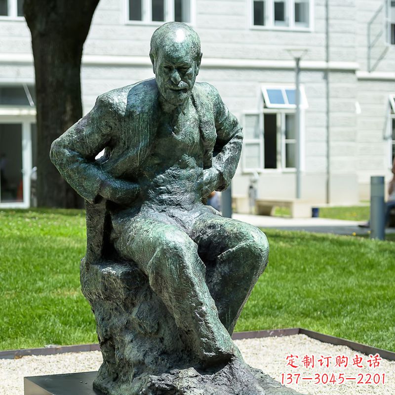 湖北铸铜弗洛伊德铜雕像-世界知名医学人物雕塑