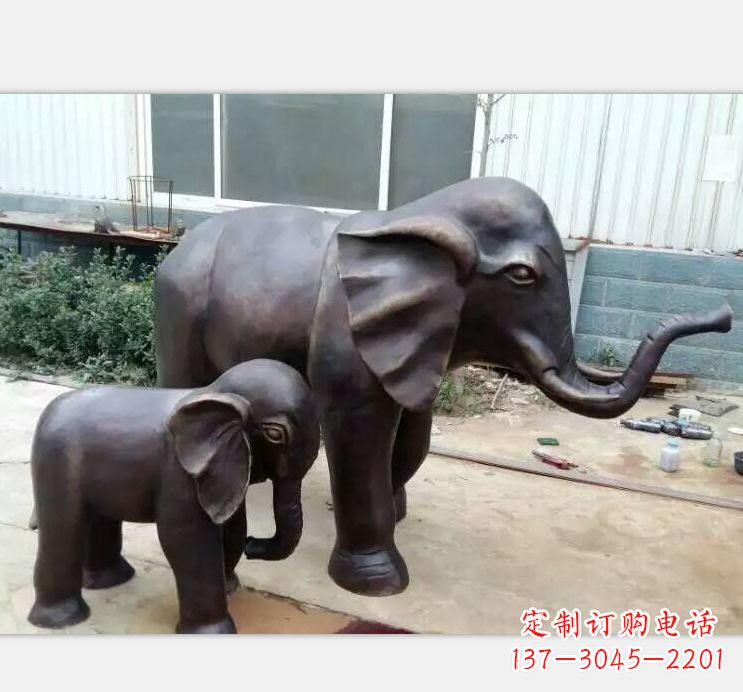 湖北铸铜公园大象雕塑