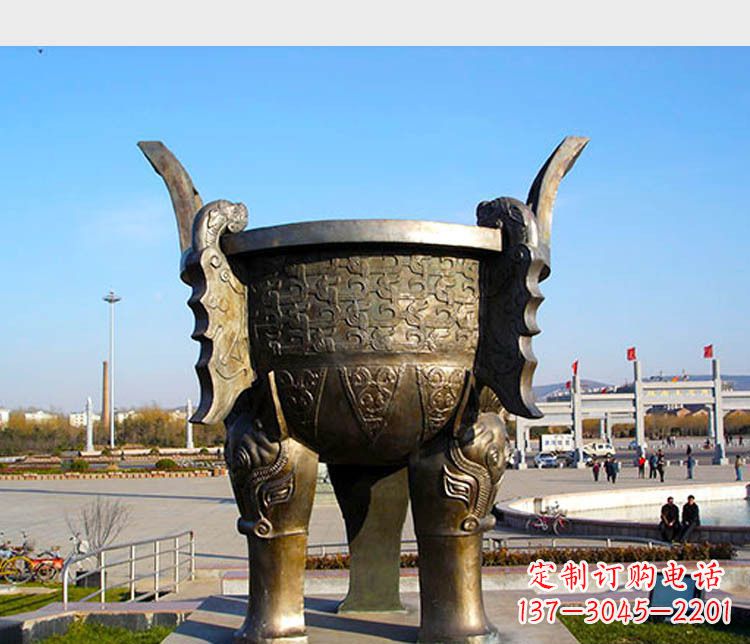 湖北铸铜广场圆形景观香炉
