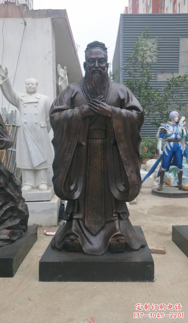 湖北铸铜孔子雕塑