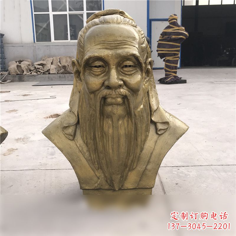 湖北铸铜孔子胸像雕塑