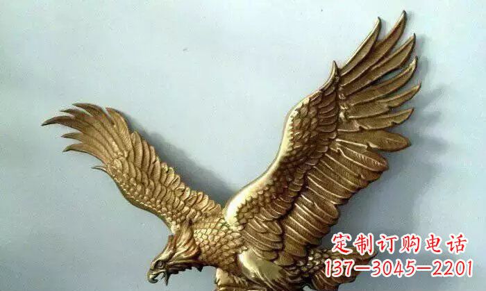 湖北铸铜老鹰企业动物铜雕 (2)