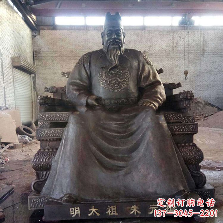 湖北铸铜明太祖雕塑
