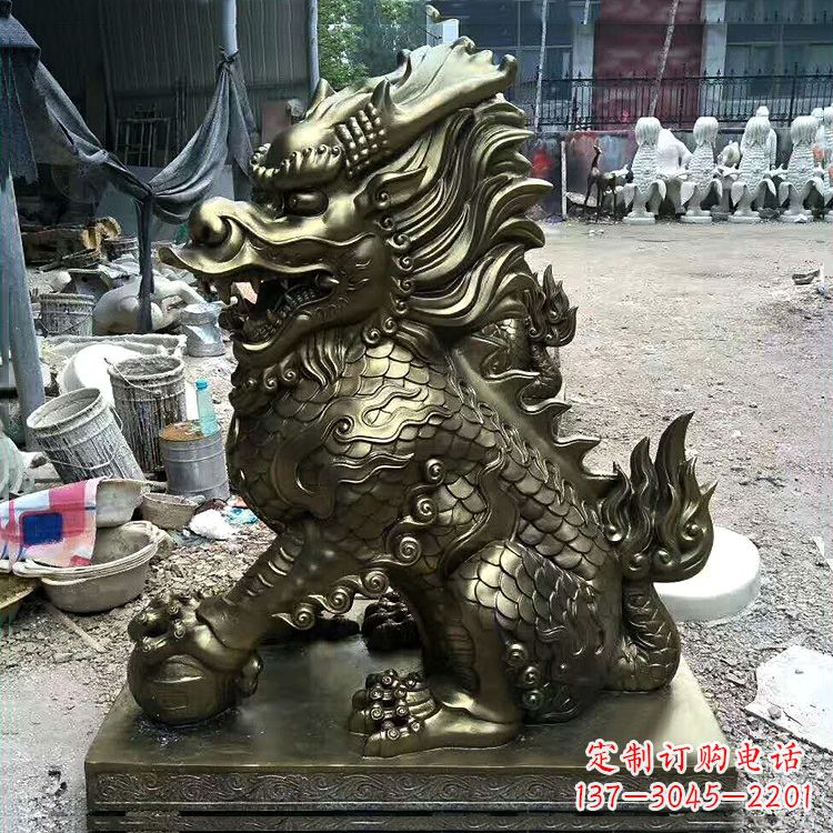 湖北铸铜麒麟雕塑