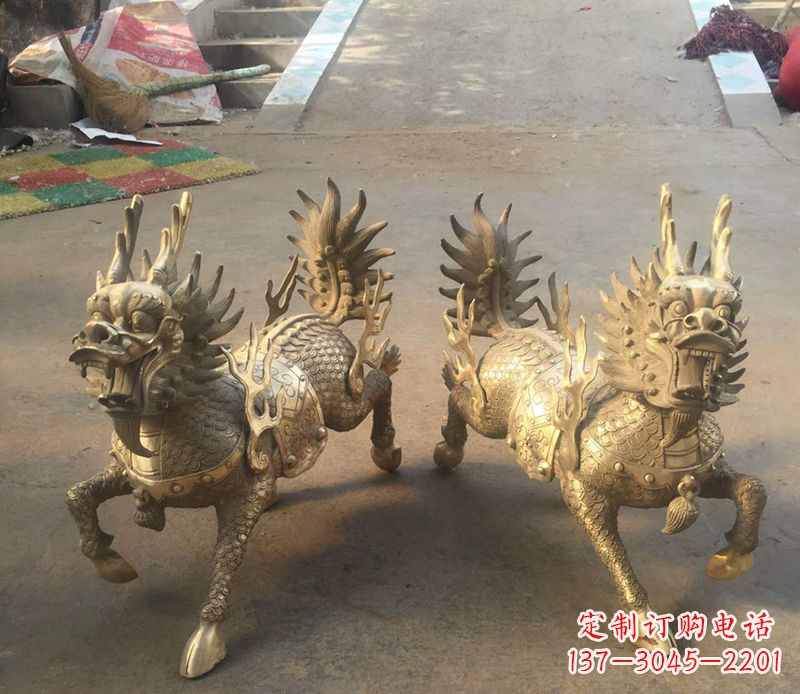 湖北铸铜麒麟雕塑 (2)