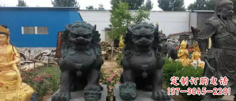 湖北铸铜狮子看门狮子铜雕