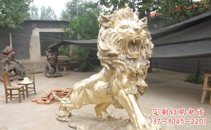 湖北铸铜狮子铜雕 (3)