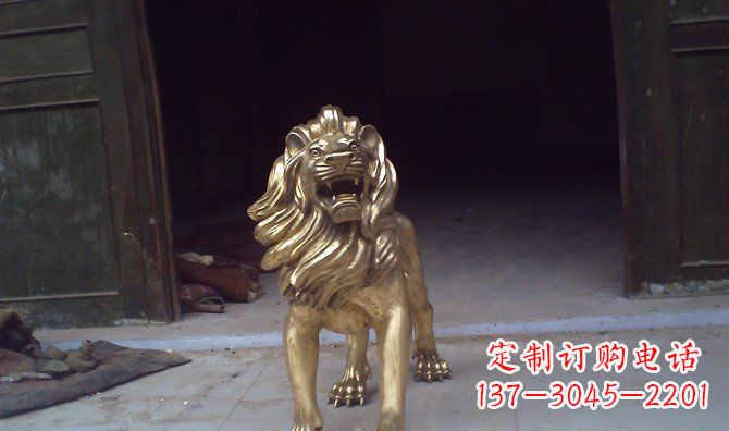 湖北铸铜狮子西洋狮子铜雕
