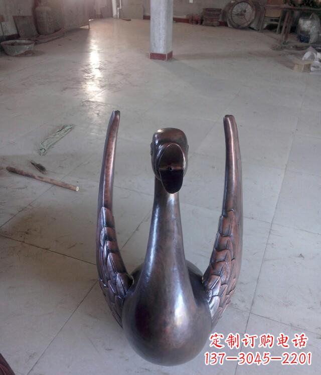 湖北铸铜天鹅公园动物铜雕