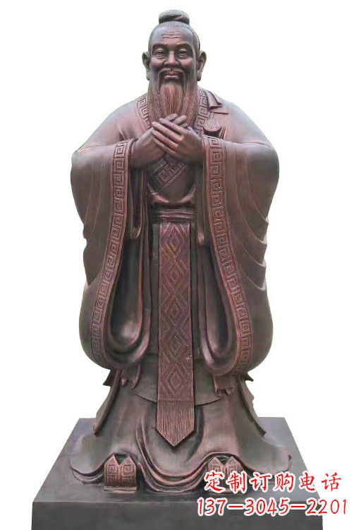 湖北紫铜孔子像