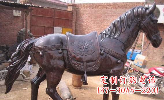 湖北紫铜马公园铜雕