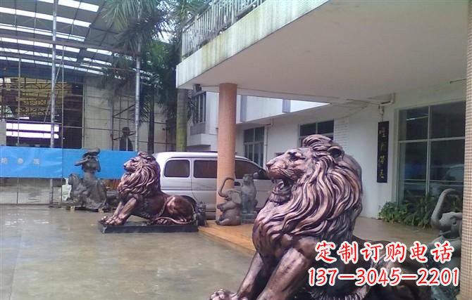 湖北紫铜西洋狮子铜雕