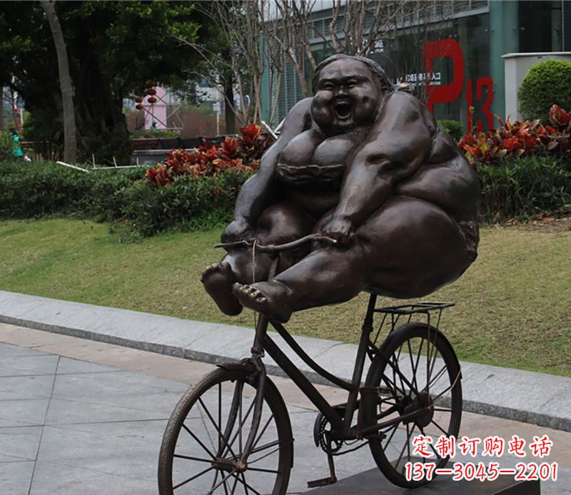 湖北自行车铜雕