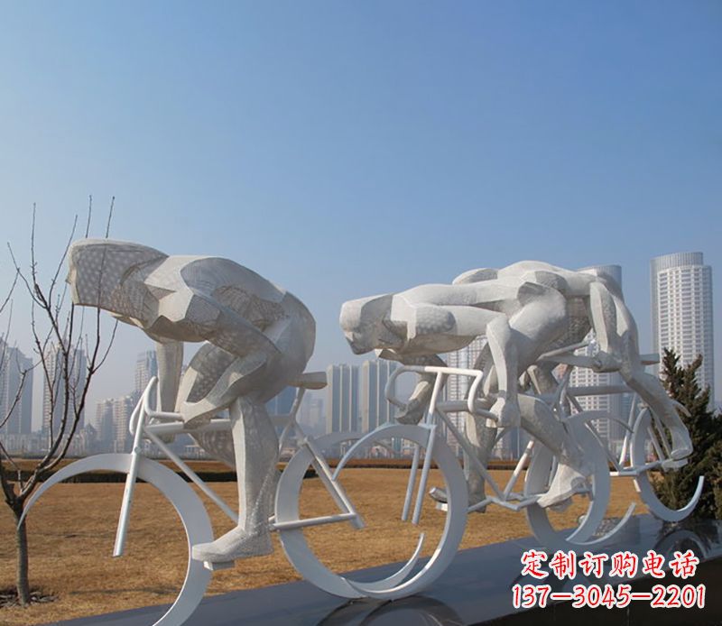 湖北自行车比赛不锈钢雕塑