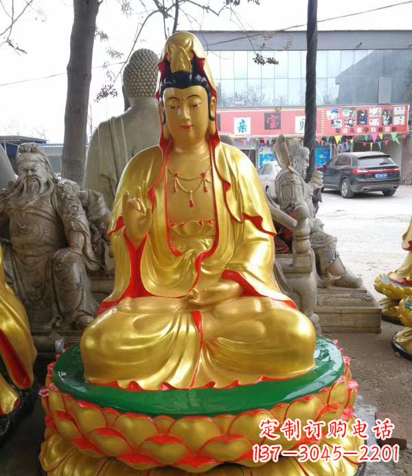 湖北宗教庙宇玻璃钢观音菩萨雕像