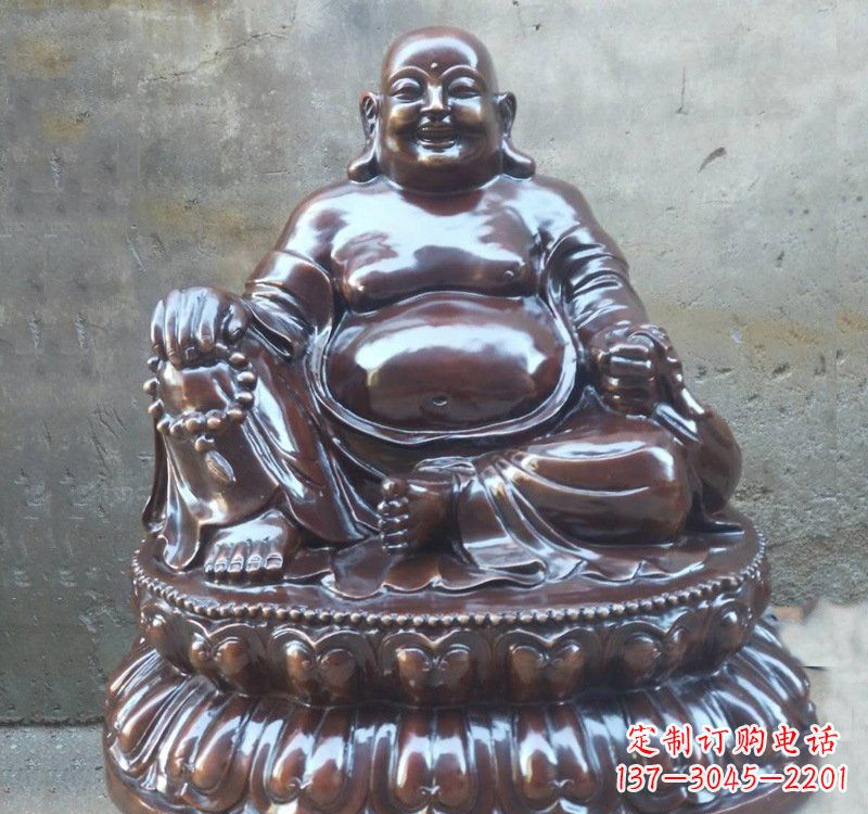 湖北宗教庙宇弥勒佛铜雕