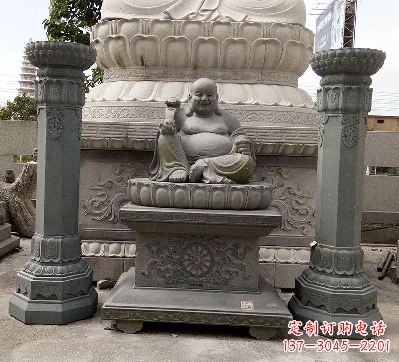 湖北宗教庙宇如意弥勒佛石雕