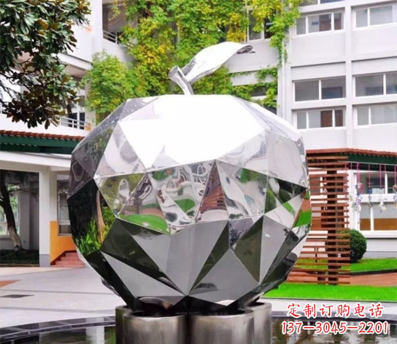 湖北户外不锈钢水果雕塑