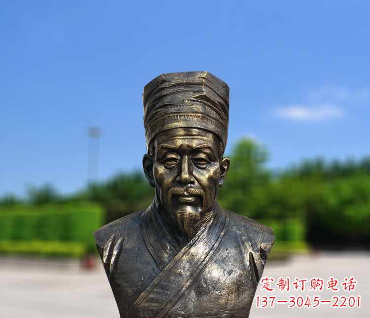 湖北名医李时珍半身像铜雕