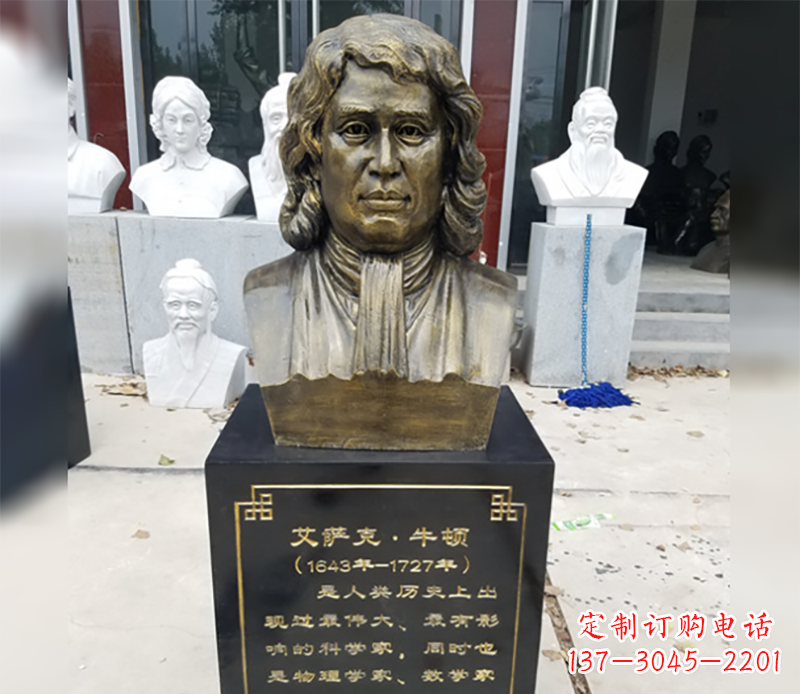 湖北牛顿胸雕铜雕