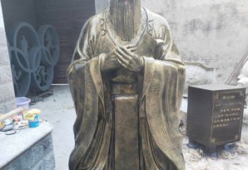 湖北铸铜古代名人孔子雕塑