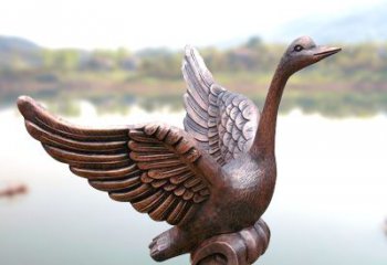 湖北铸铜天鹅景观摆件