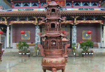 湖北宗教庙宇香炉铜雕