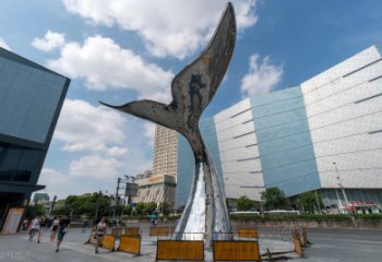 湖北鱼尾雕塑-广场创意不锈钢鱼尾雕塑