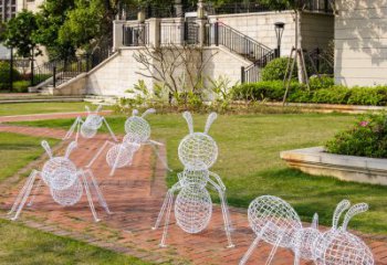 湖北蚂蚁雕塑-户外公园大型不锈钢镂空蚂蚁雕塑